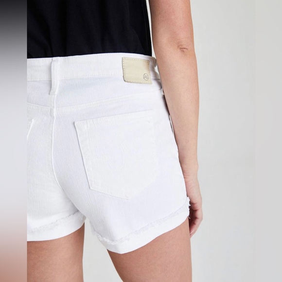 NWT AG Hailey Ex Boyfriend Roll-up Cuffed White Denim Shorts Size 32 - Picture 6 of 15